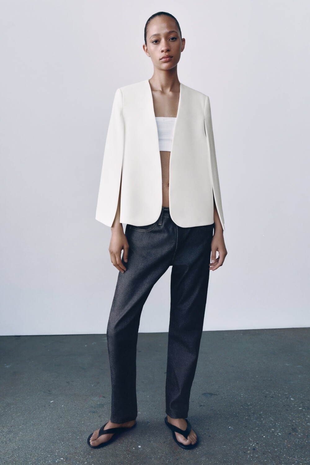 

Пиджак, подобный плату Zara, экрю