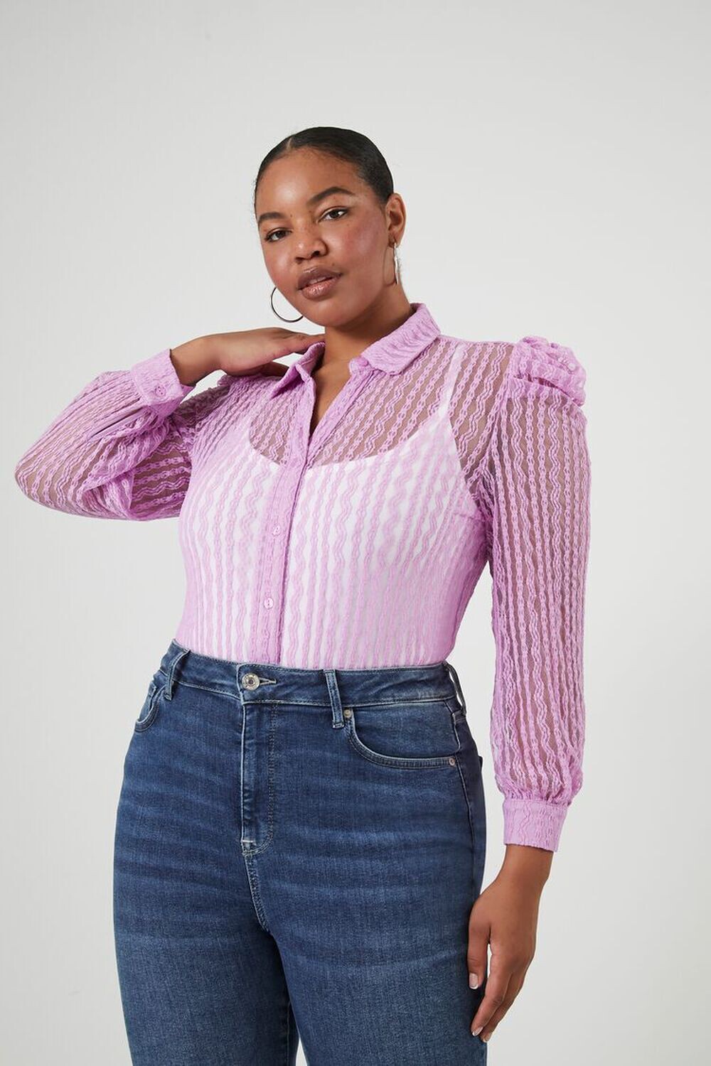 

Прозрачное кружевное боди больших размеров Forever 21