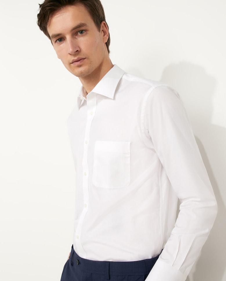 Мужская классическая рубашка классического кроя с классическим узором Dustin, белый джинсовая мужская рубашка классического кроя dustin синий