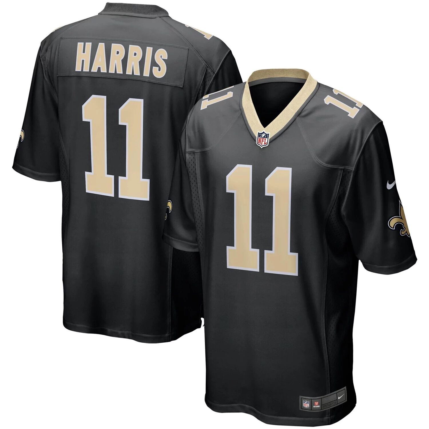 

Мужская черная майка игрока Deonte Harris New Orleans Saints Nike, Черный