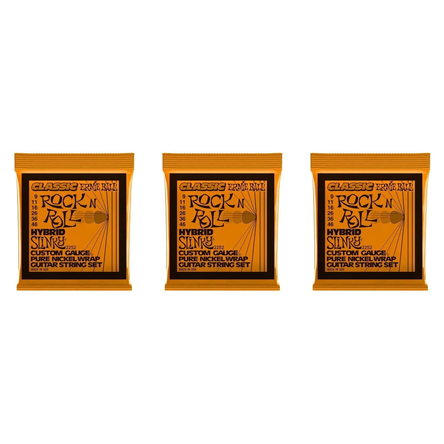 

Струны для электрогитары Ernie Ball 2252 Hybrid Slinky Classic Rock N Roll — .009-.046 (3 шт.)