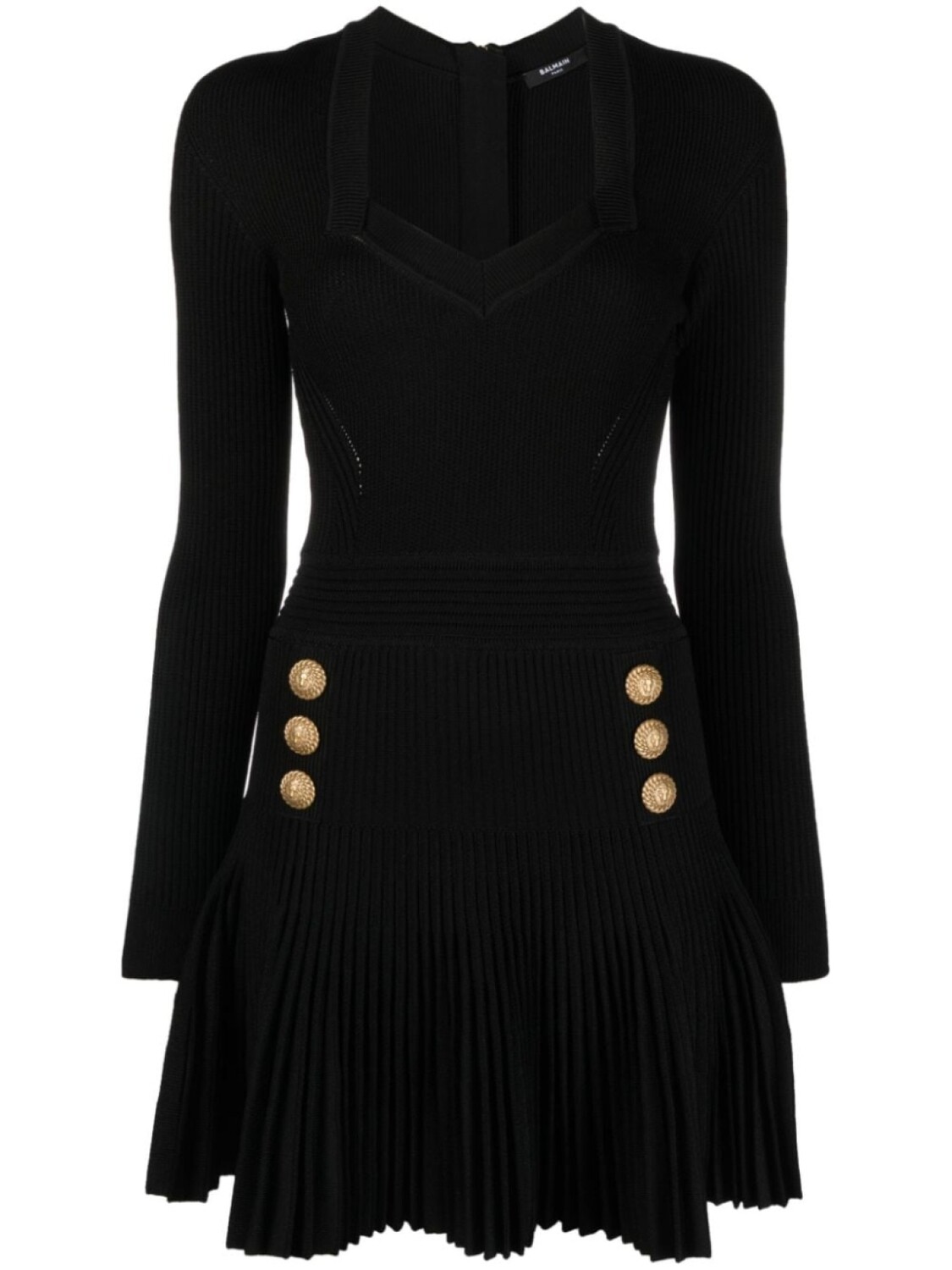 

Balmain расклешенное платье в рубчик, черный