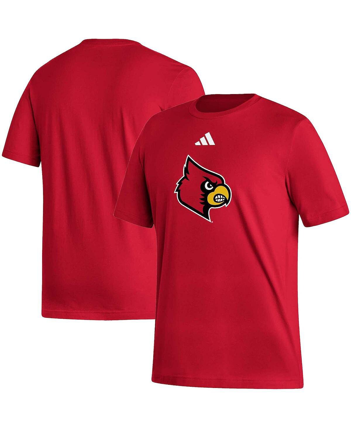 

Мужская красная футболка с логотипом Louisville Cardinals Fresh adidas