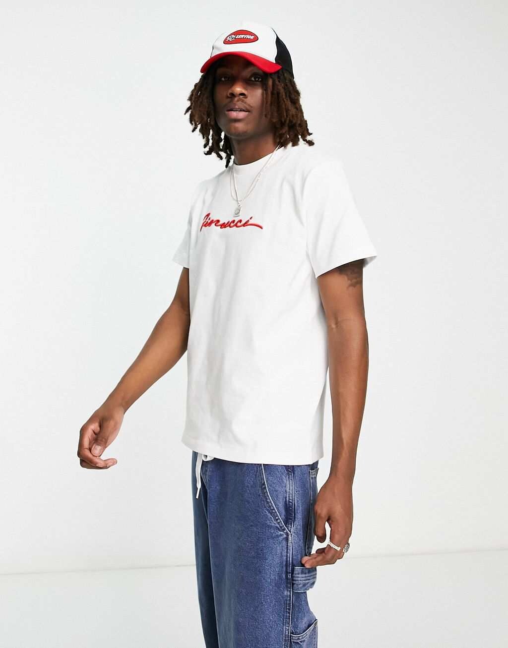 

Белая свободная футболка Fiorucci с логотипом в виде волнистой линии, Белый
