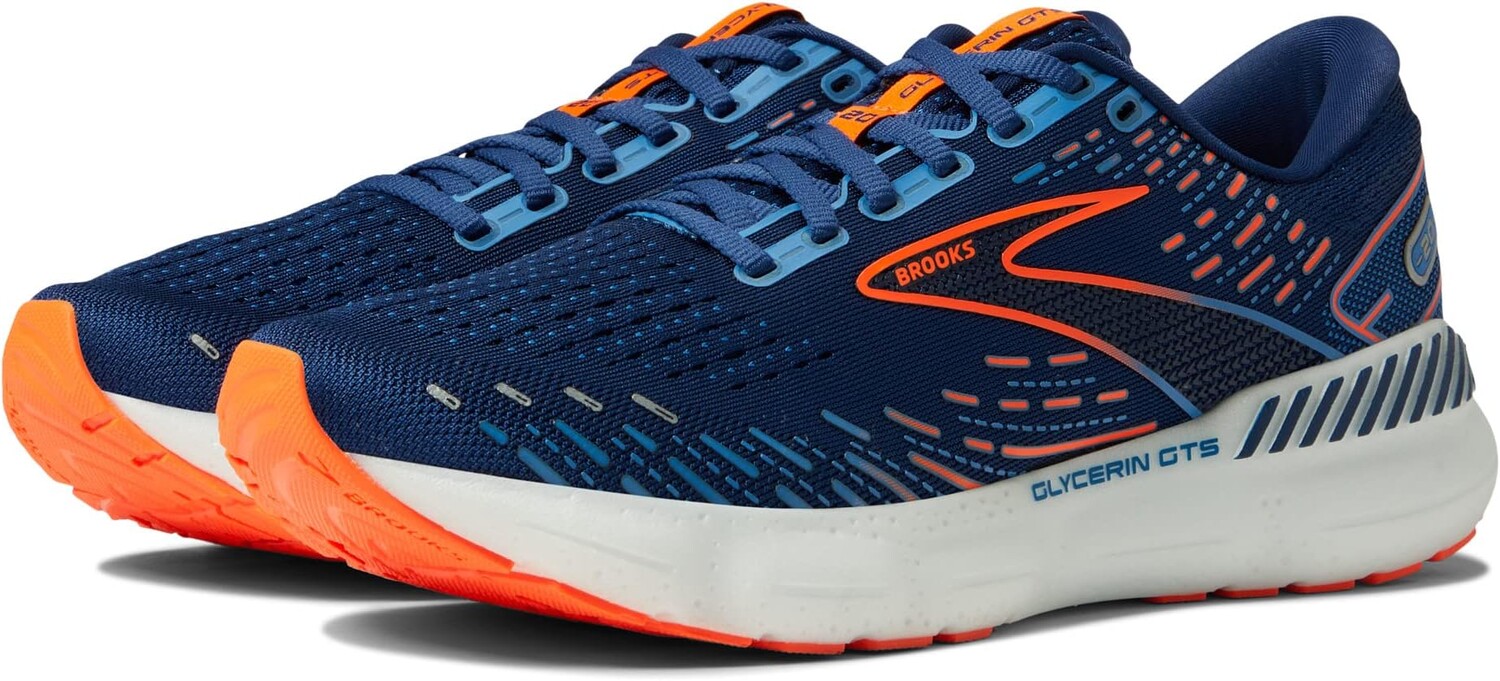 Кроссовки Glycerin GTS 20 Brooks, цвет Blue Depths/Palace Blue/Orange