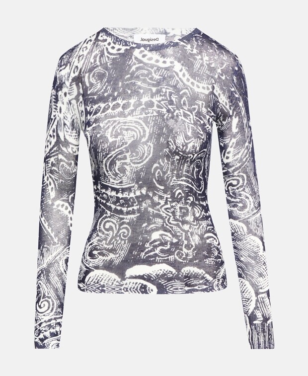 

Топ с длинными рукавами Desigual, синий