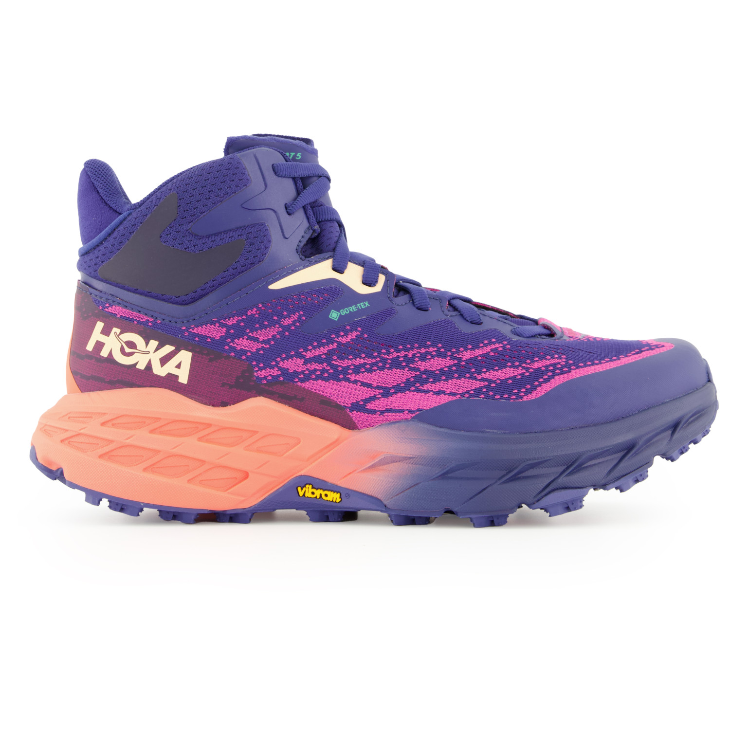 

Ботинки для прогулки Hoka Women's Speedgoat 5 Mid GTX, цвет Bellwether Blue/Camellia