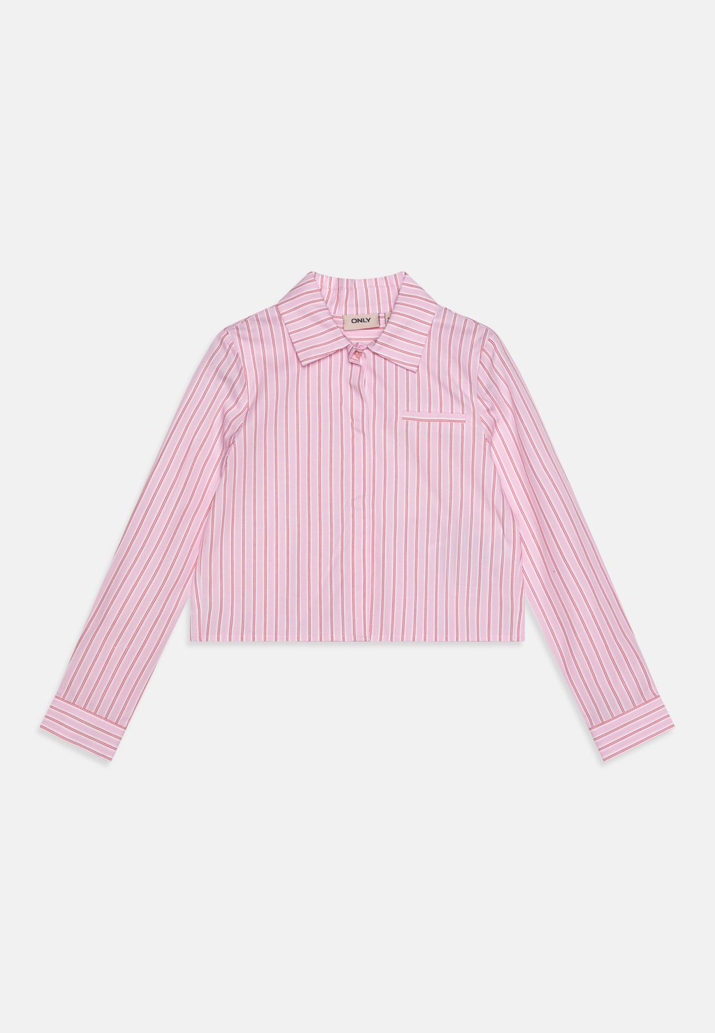 Рубашка Kogholly Michelle Stripe Crop Kids ONLY, цвет begonia pink/bright white/flame scarlet