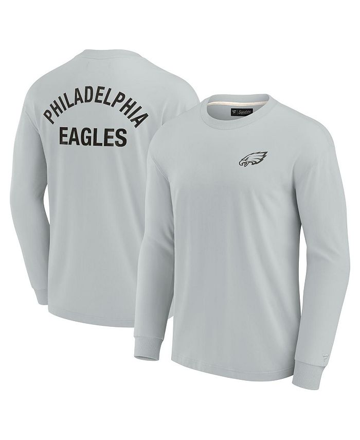 

Мужская и женская серая супермягкая футболка с длинным рукавом Philadelphia Eagles Fanatics Signature, серый