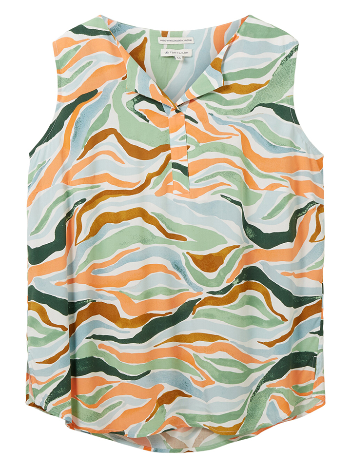 Блуза Tom Tailor, цвет Grün/Orange