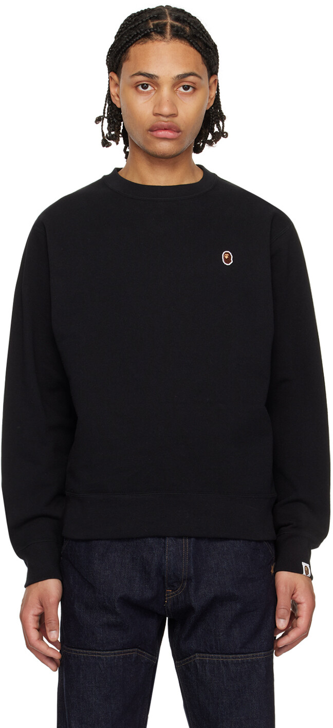 

Черный свободный свитшот с головой обезьяны BAPE