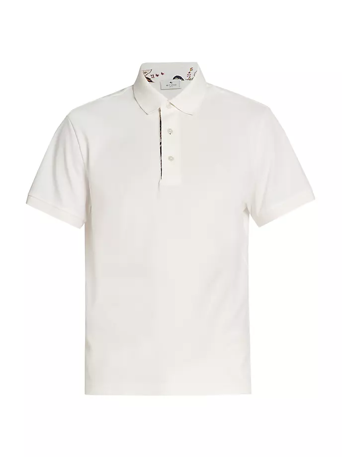 Рубашка поло с контрастной планкой Etro, белый
