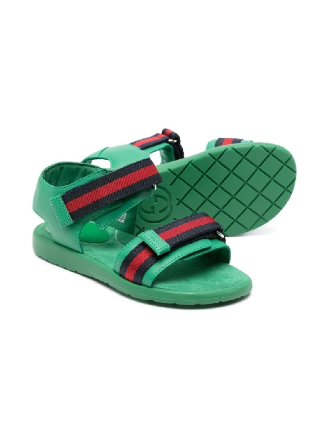 

Gucci Kids сандалии на липучках с отделкой Web, зеленый