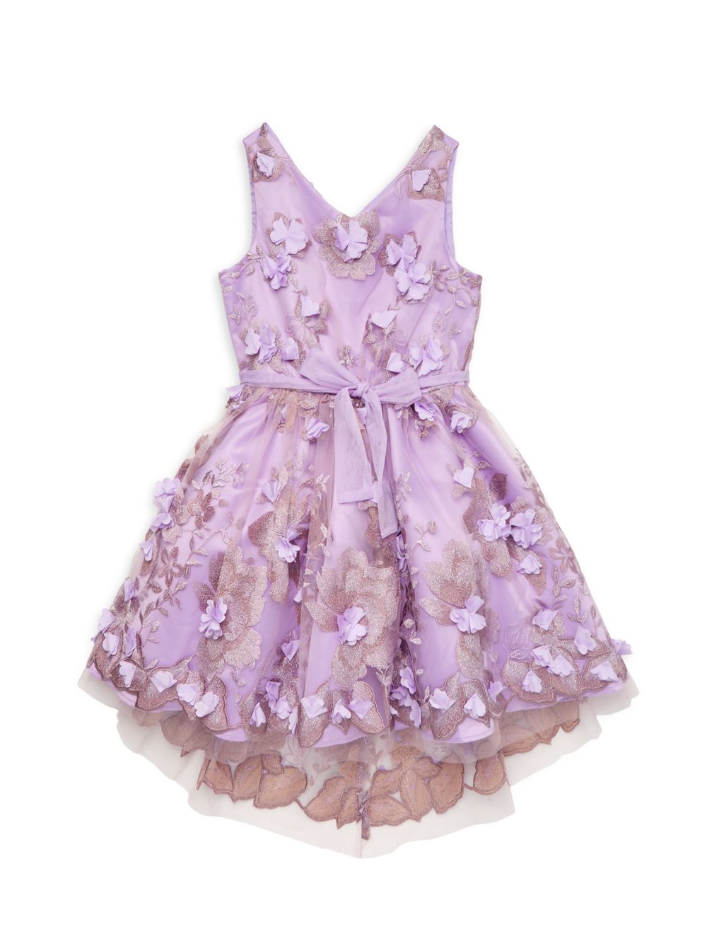 цена Платье из тюля с цветочной аппликацией для маленьких девочек и девочек Christian Siriano, сиреневый