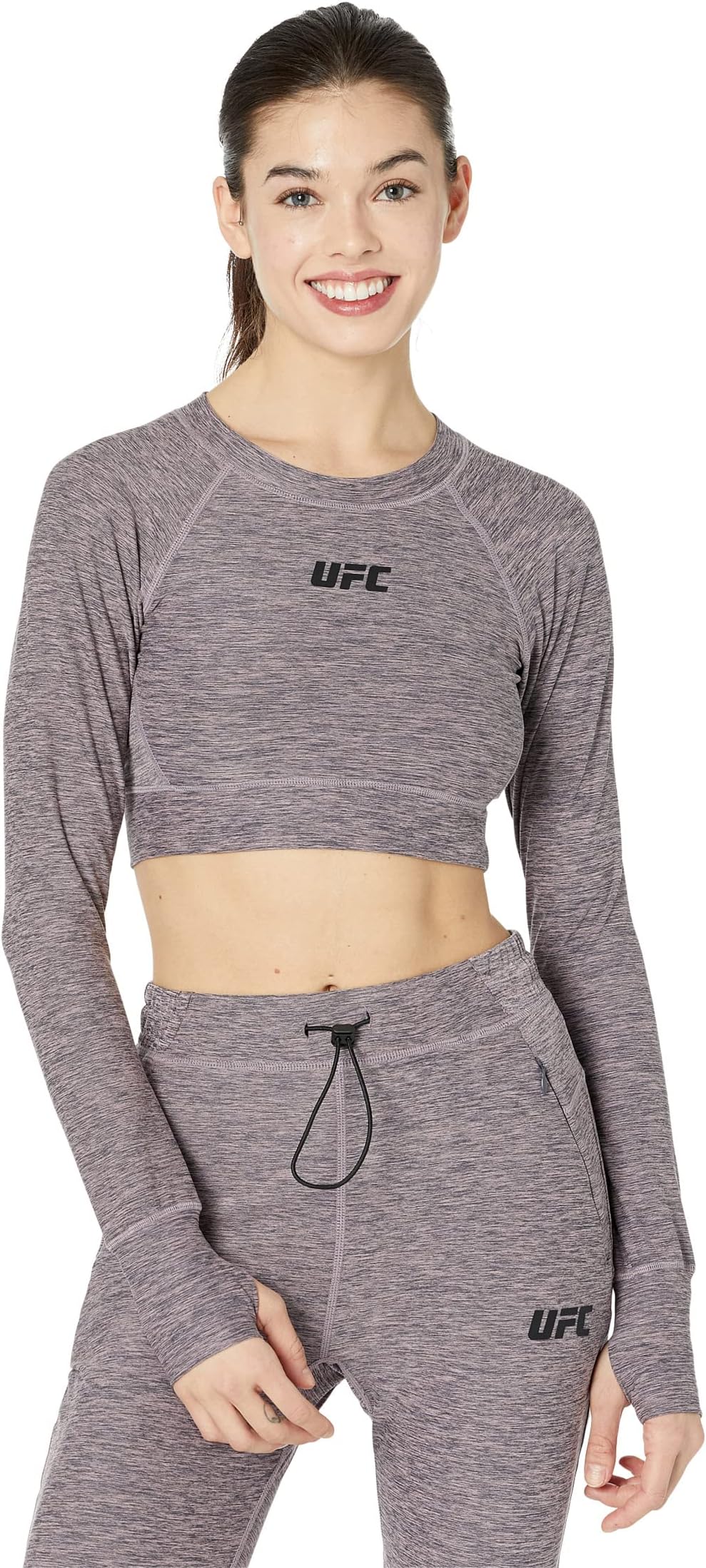 Укороченный пуловер с длинными рукавами и круглым вырезом UFC, цвет Blushing Rose