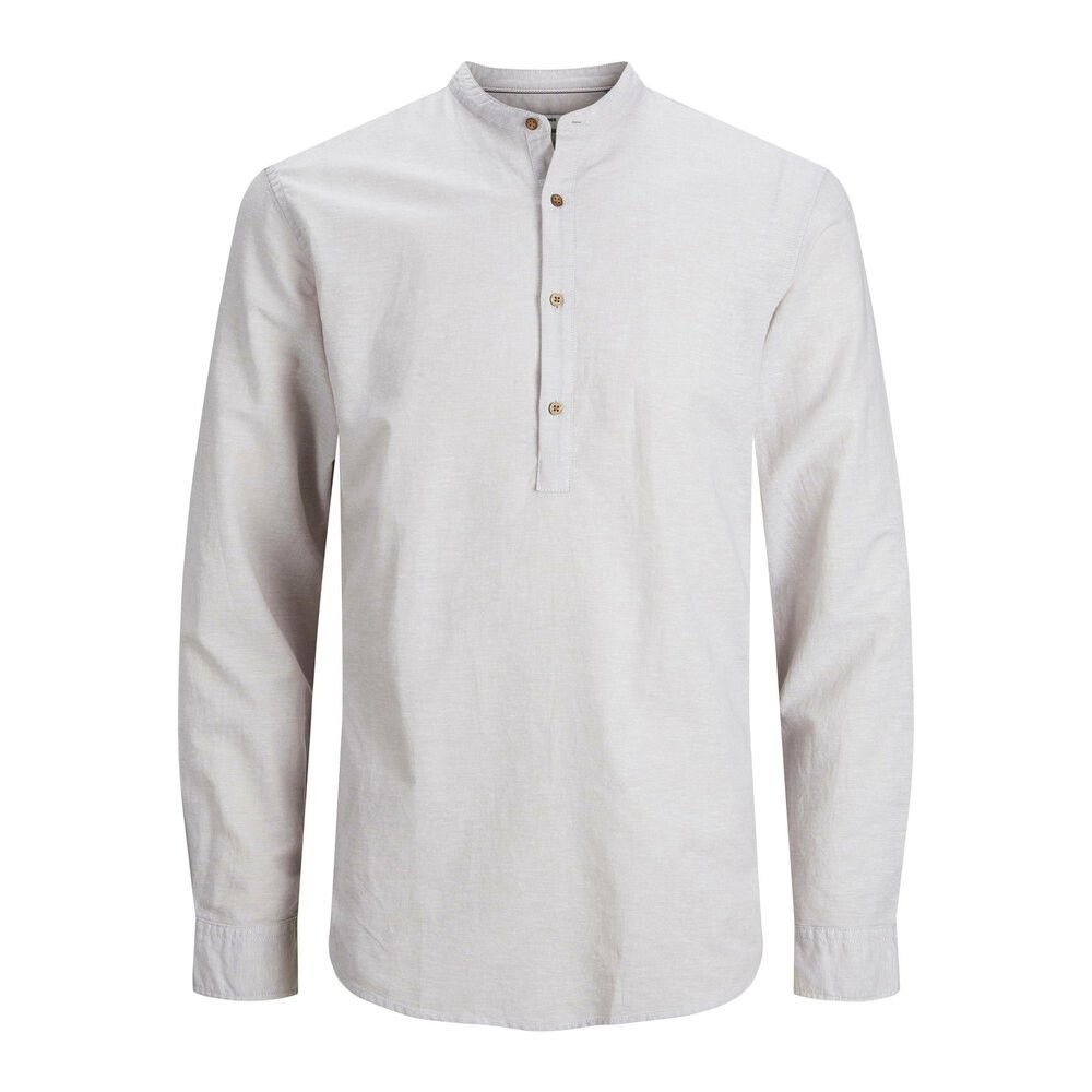 

Рубашка с длинным рукавом Jack & Jones Black Summer Half Placket, серый