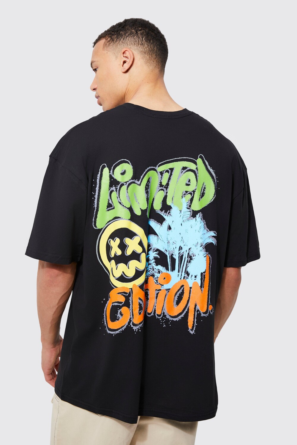 

Футболка tall oversized ltd edition с граффити Boohoo, черный
