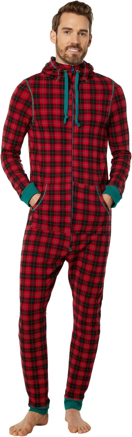 

Флисовый комбинезон с капюшоном Kickee Pants, цвет Anniversary Plaid