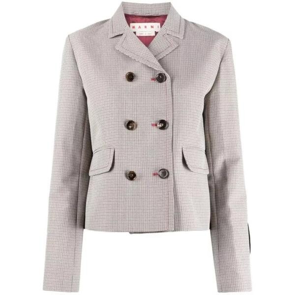 

Куртка houndstooth-pattern double-breasted blazer Marni, серый