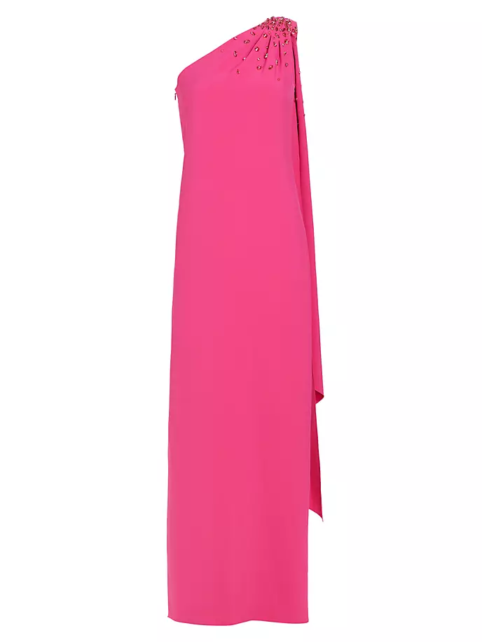 Асимметричное платье из эластичного крепа Leslie с украшением Sachin & Babi, розовый