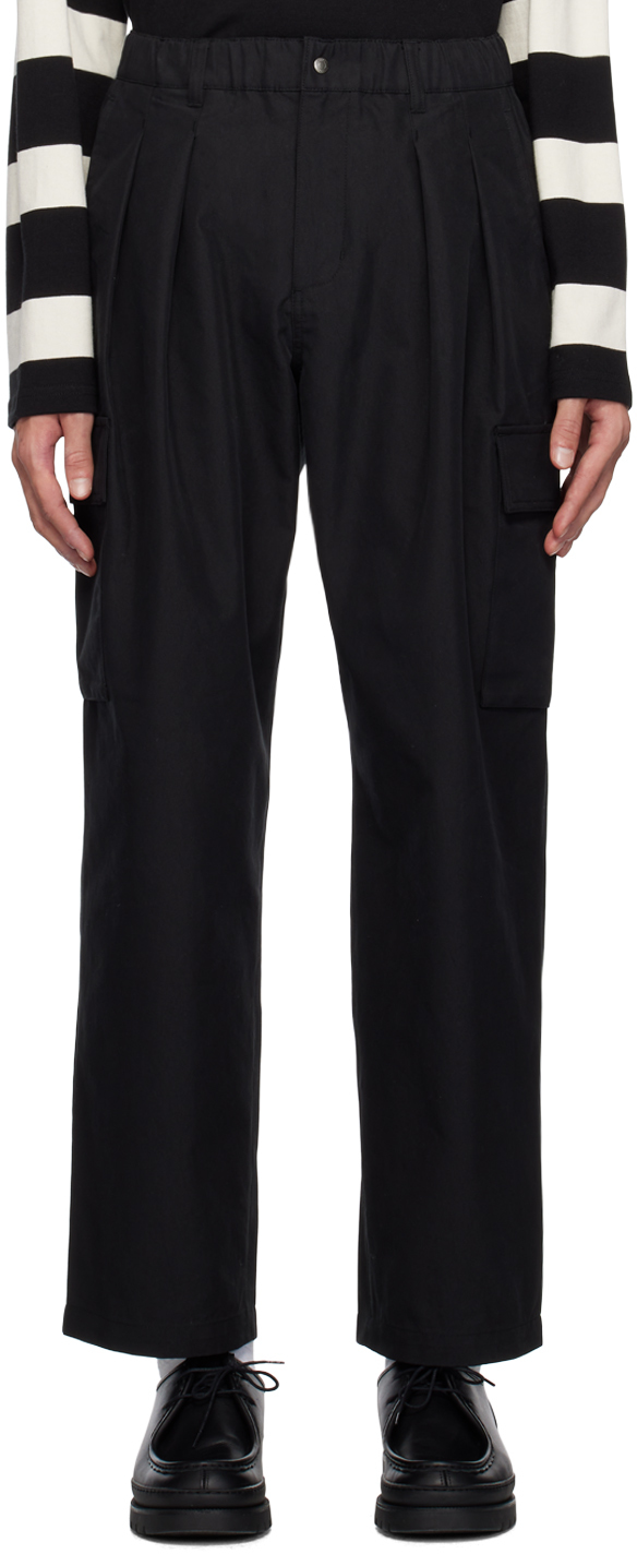 Черные брюки карго на кулиске Uniform Bridge брюки карго из смесового хлопка moncler черный