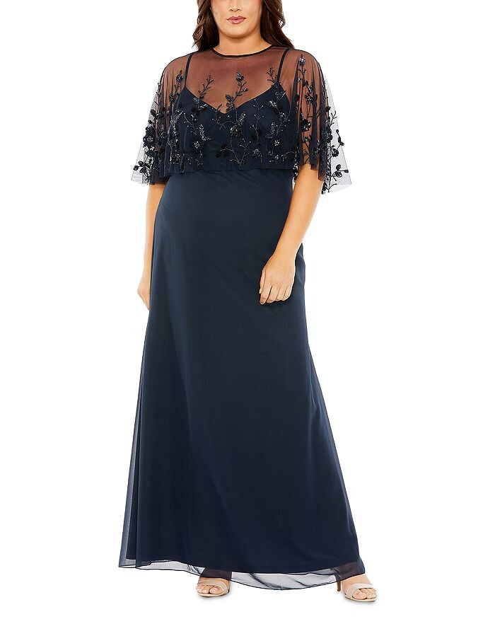

Платье Mac Entertainment Plus Capelet Mac Duggal, синий