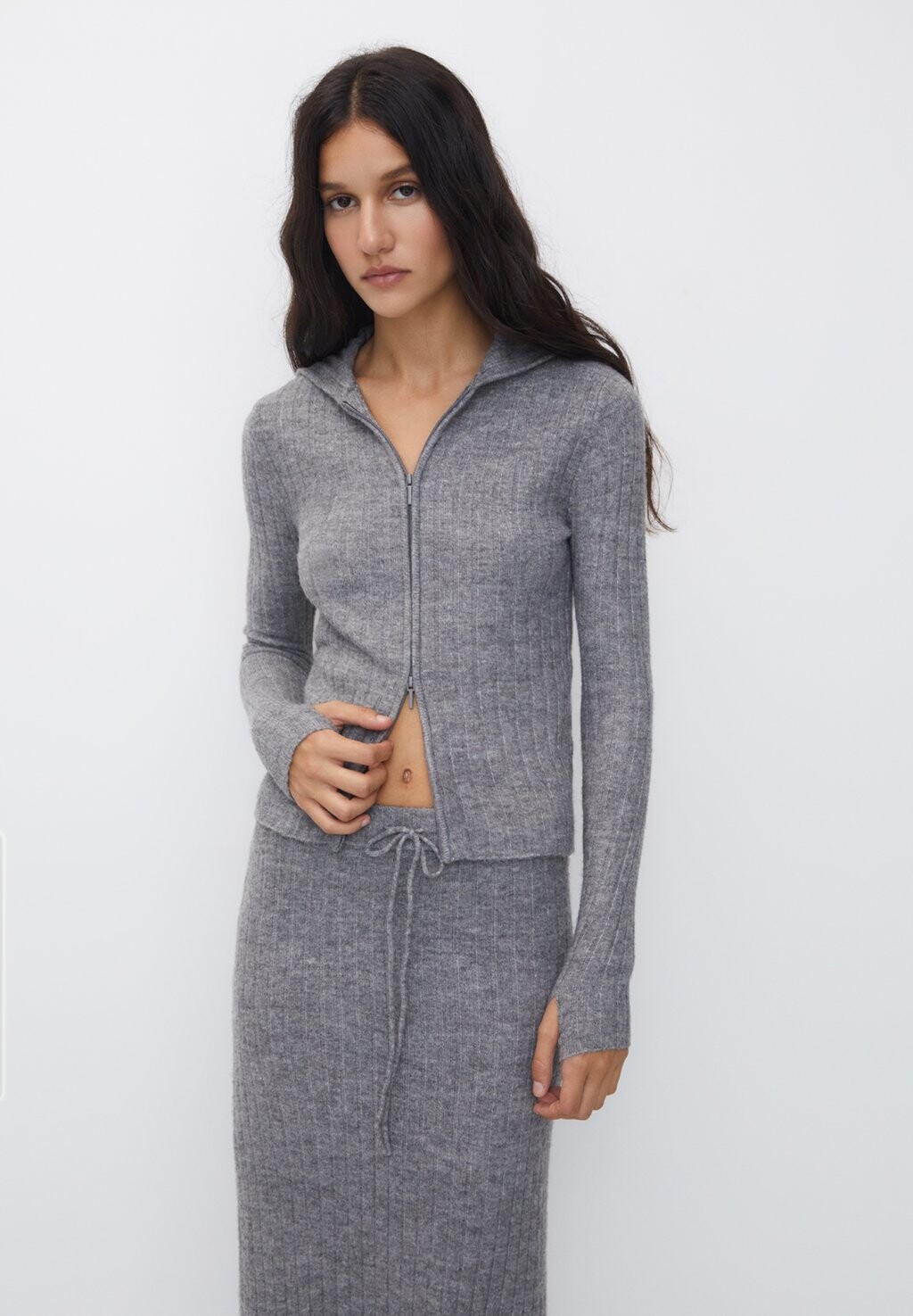 

Кардиган Hooded PULL&BEAR, цвет grey