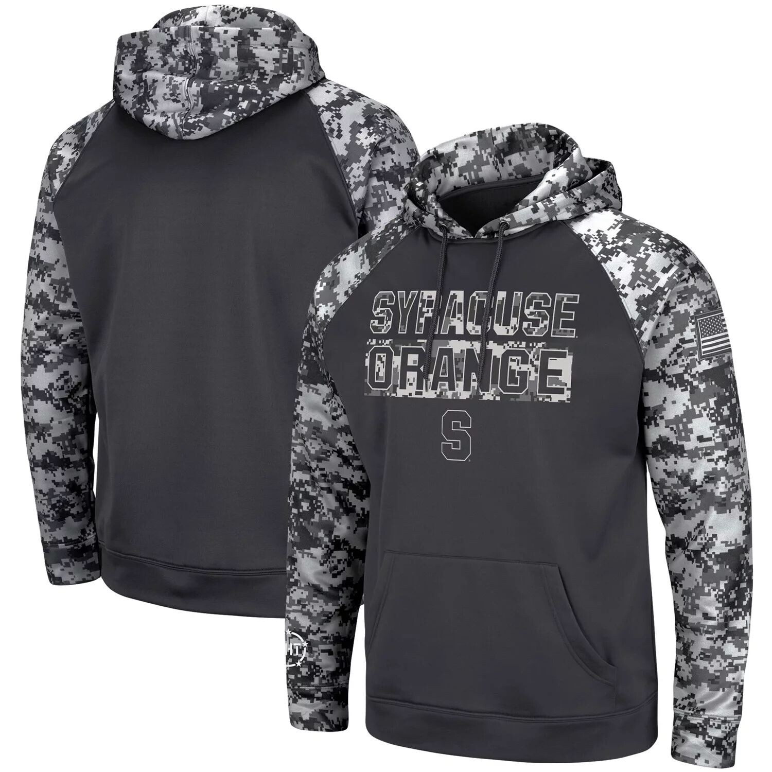 

Мужской темно-серый пуловер с капюшоном Syracuse Orange OHT Military Appreciation Digi Camo, большой и высокий пуловер Colosseum