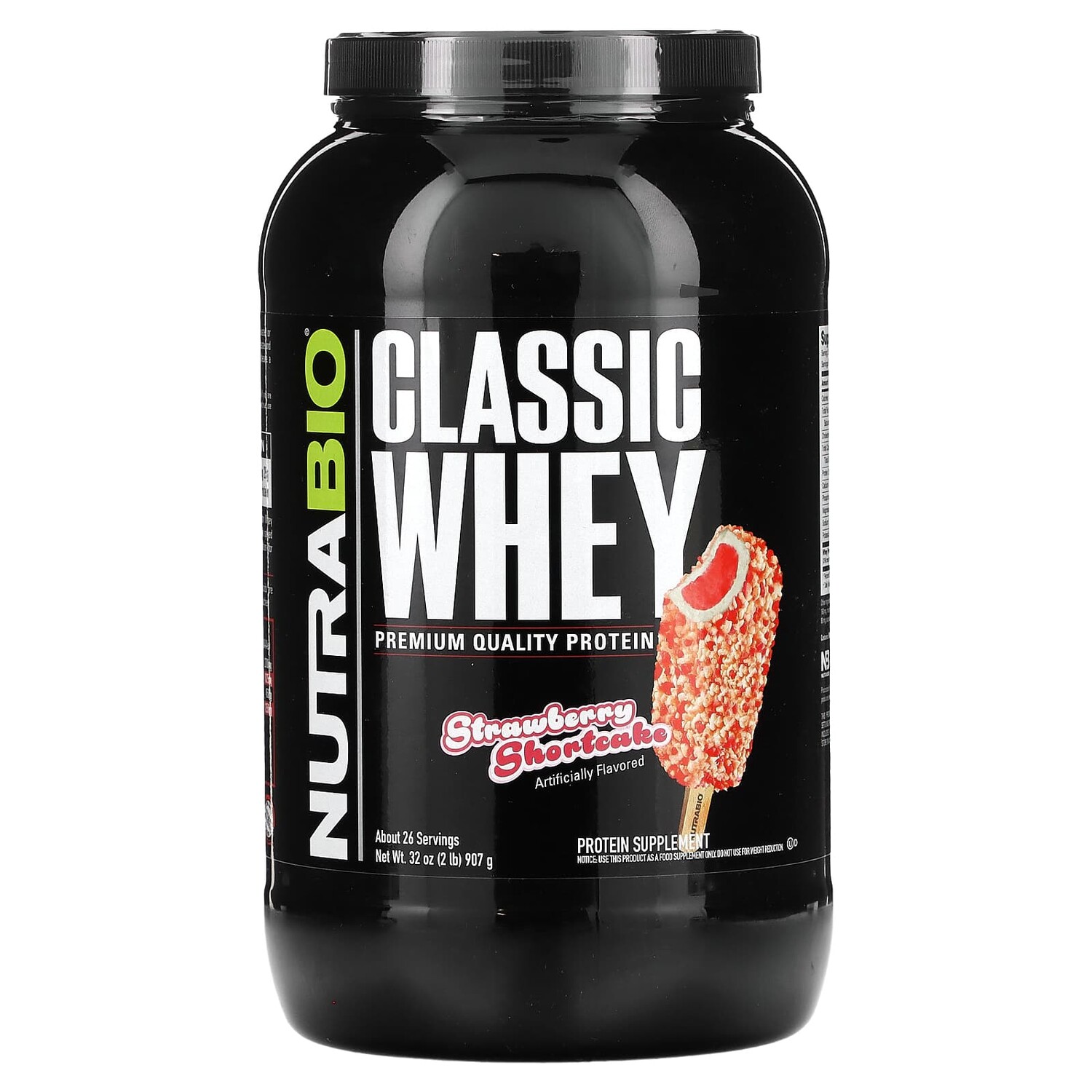 

Classic Whey Protein, клубничное песочное печенье, 907 г (2 фунта), NutraBio