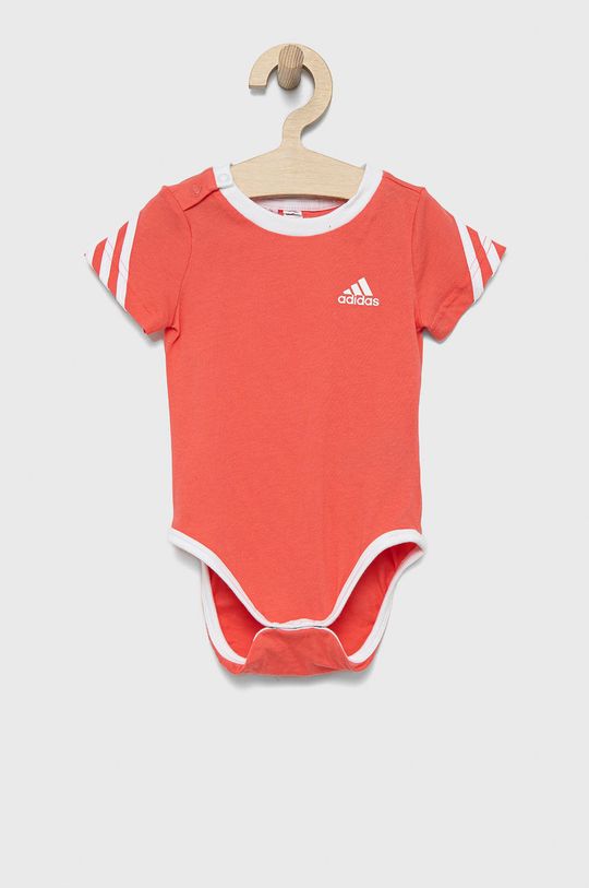 

Хлопковое детское боди adidas Performance HF1975, розовый