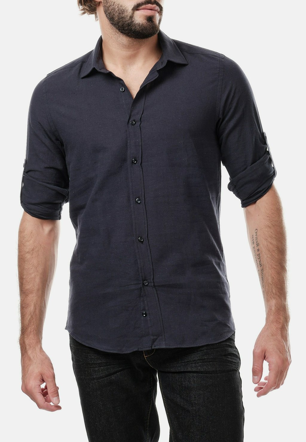 Рубашка LONG SLEEVED Hopenlife, черный деловая рубашка long sleeved cvc ac