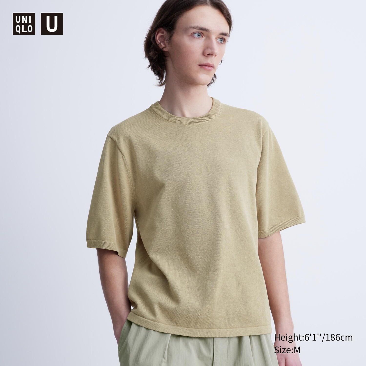 

Трикотажная футболка с коротким рукавом UNIQLO, бежевый