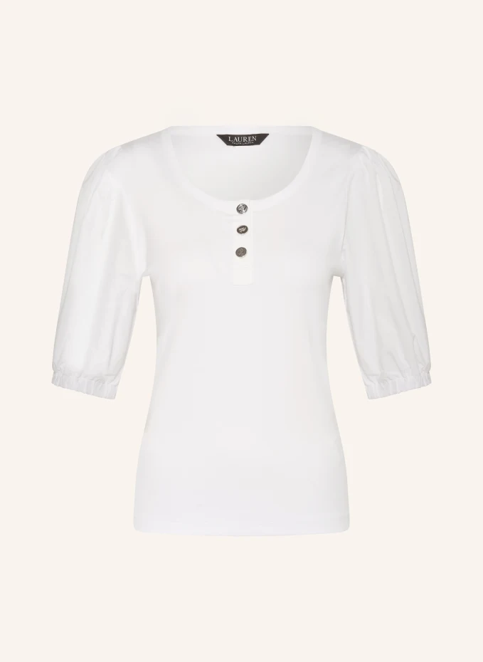 

Футболка из микса материалов Lauren Ralph Lauren, белый