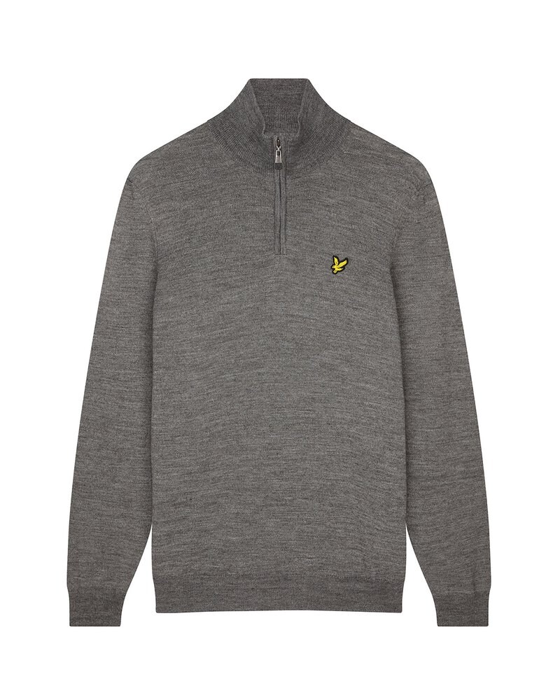 

Свитер Lyle & Scott Core Merino Mix Half Zip, серый