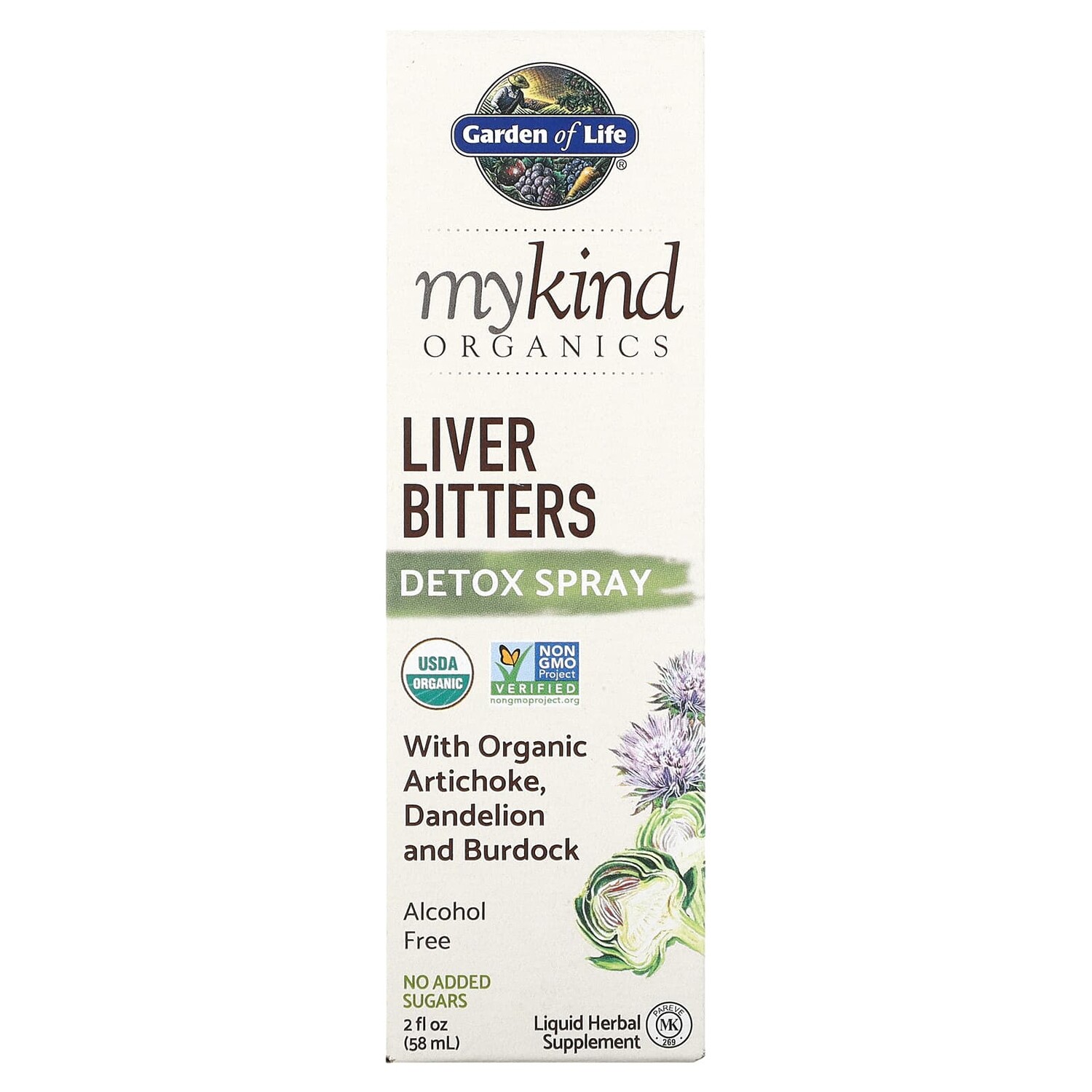 

MyKind Organics, спрей для очищения печени на основе горьких растений, 58 мл (2 жидк. унции), Garden of Life