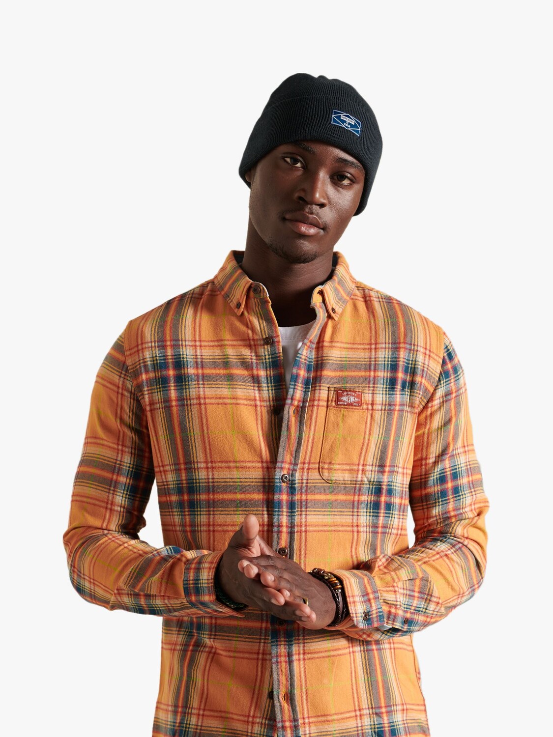 

Рубашка в клетку Heritage Lumberjack из органического хлопка Superdry, клетка Sunset
