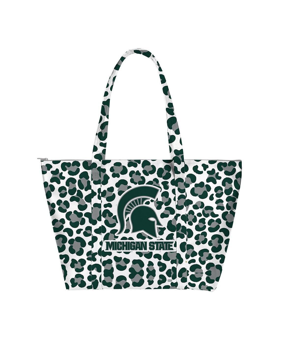 

Женская большая сумка-тоут Michigan State Spartans Leopard Weekender Indigo Falls, зеленый