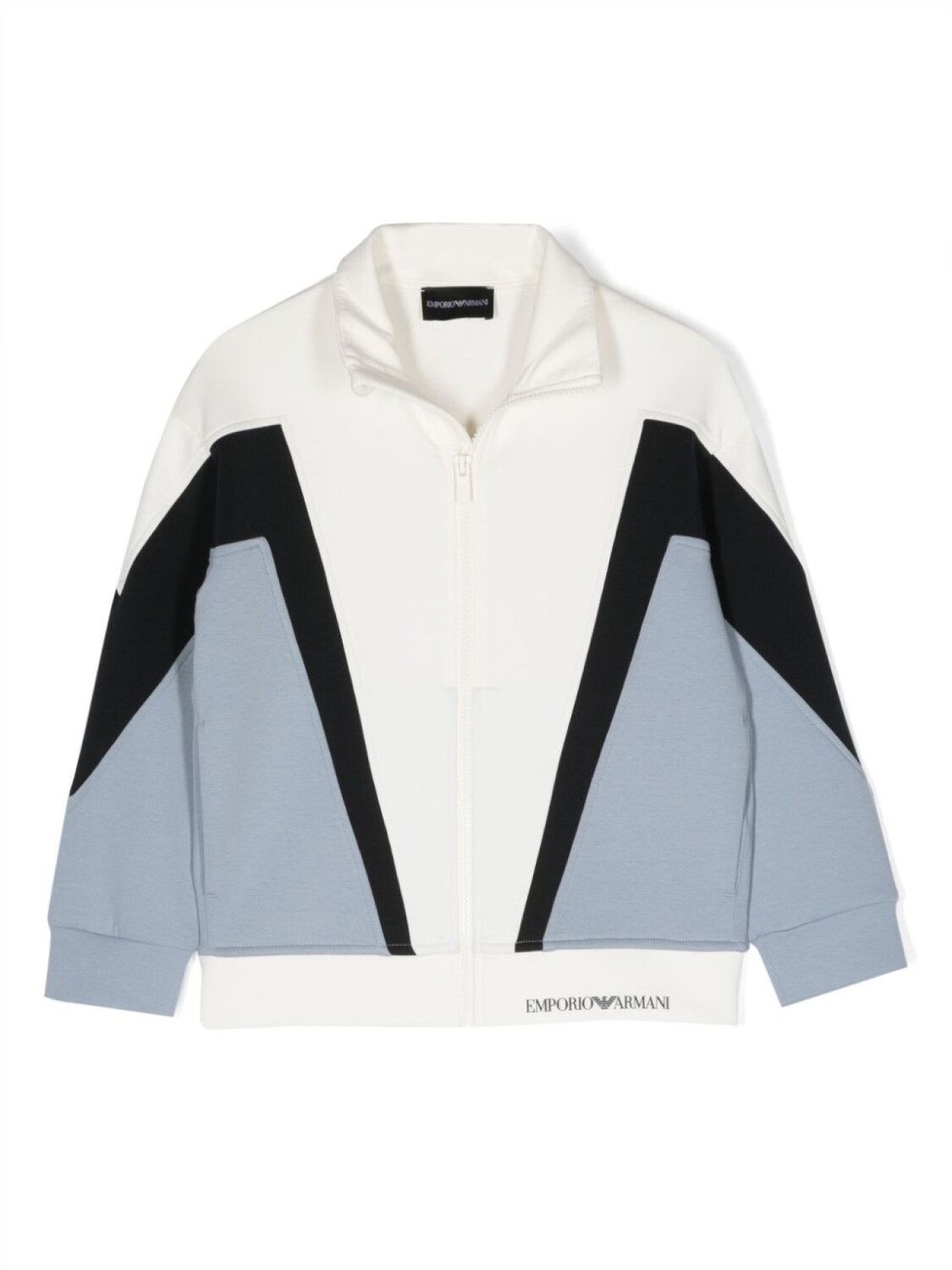 

Куртка в стиле колор-блок с логотипом Emporio Armani Kids, белый