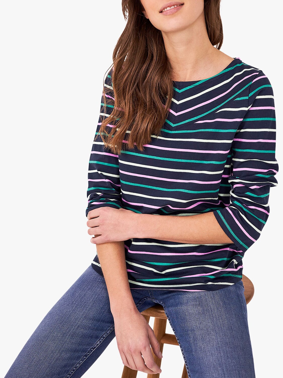 

Crew Clothing Футболка в полоску Kelsey Breton, Темно-синий/Мульти