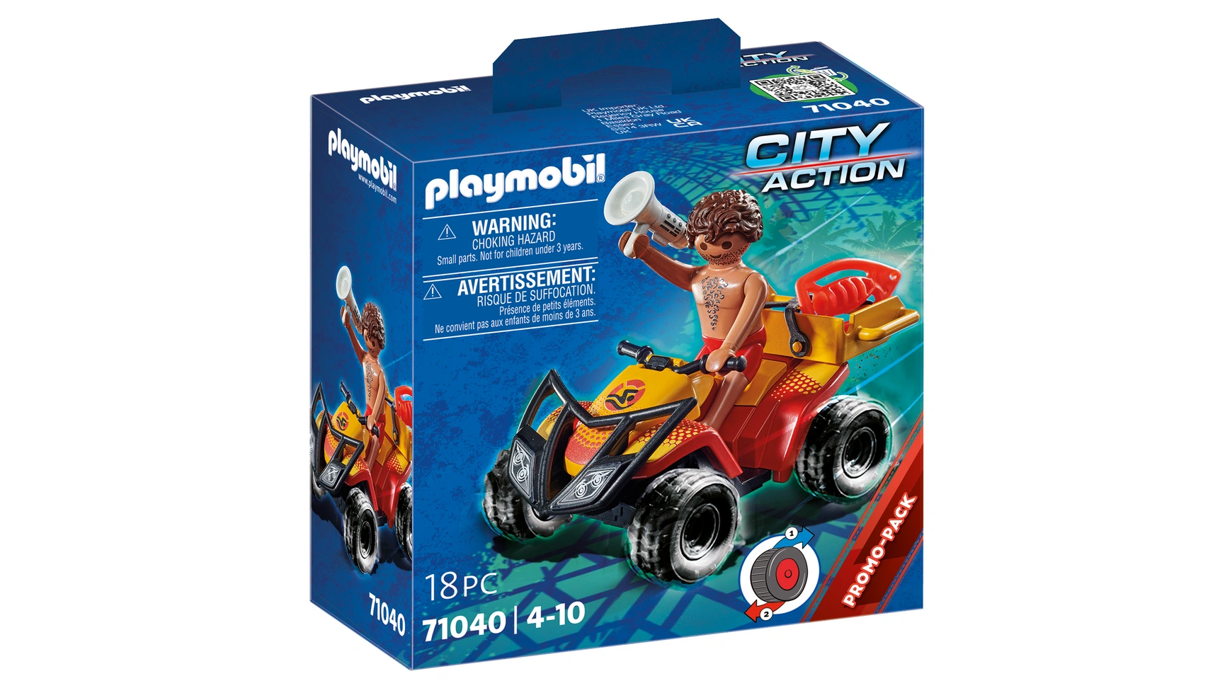City action квадроцикл спасателя Playmobil набор с элементами конструктора playmobil summer fun 6346 пляж с спасателем