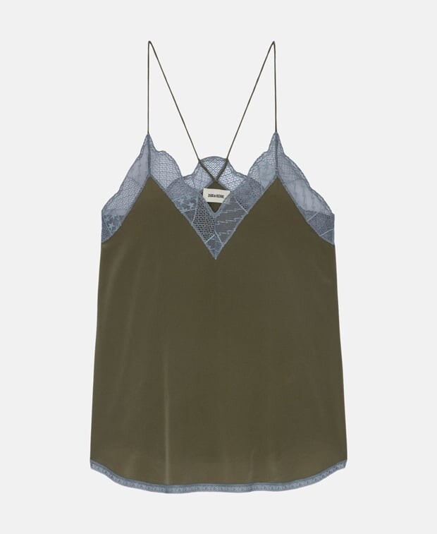 

Шелковый топ Zadig&Voltaire, хаки
