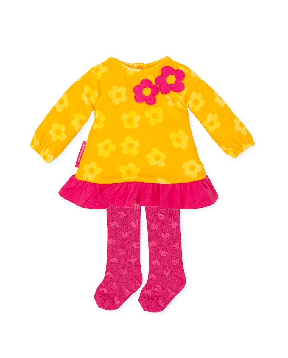 

Платье для девочки с колготками и принтом Agatha Ruiz de la Prada, желтый