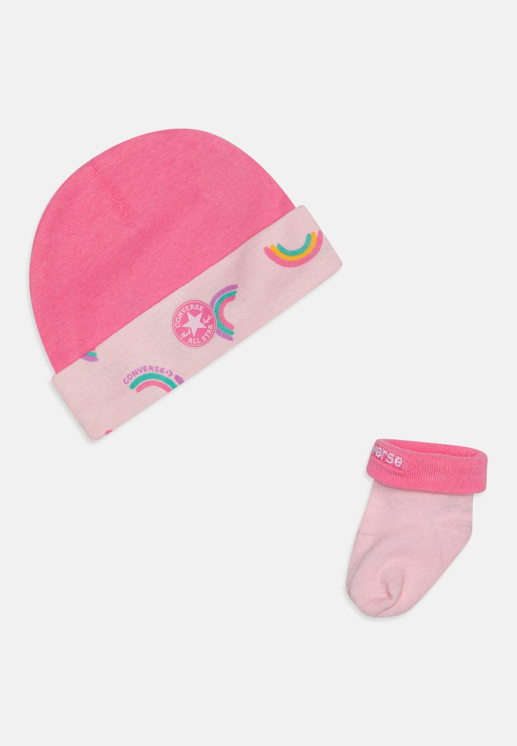 цена Носки RAINBOWS HAT BOOTIE SET Converse, цвет pink foam