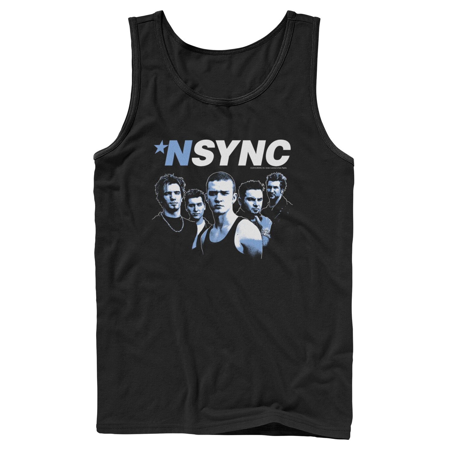 

Мужская портретная майка синего оттенка Nsync Licensed Character
