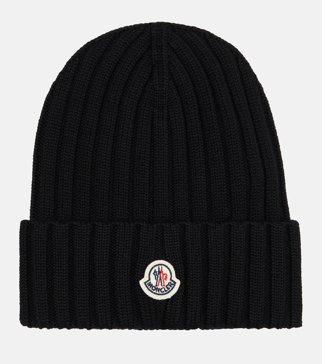 

Шерстяная шапка в рубчик Moncler, черный