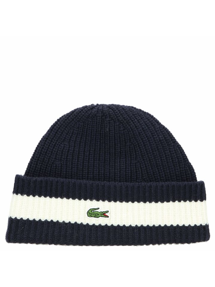 

Шапка Lacoste Unisex aus gerippter Wolle, цвет navy blue/flour