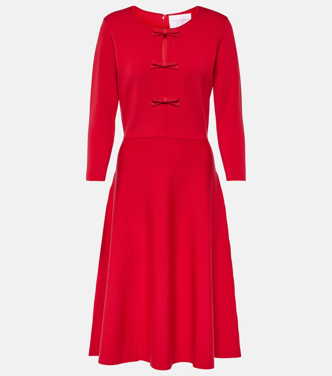 цена Платье миди из смесовой шерсти Carolina Herrera, красный