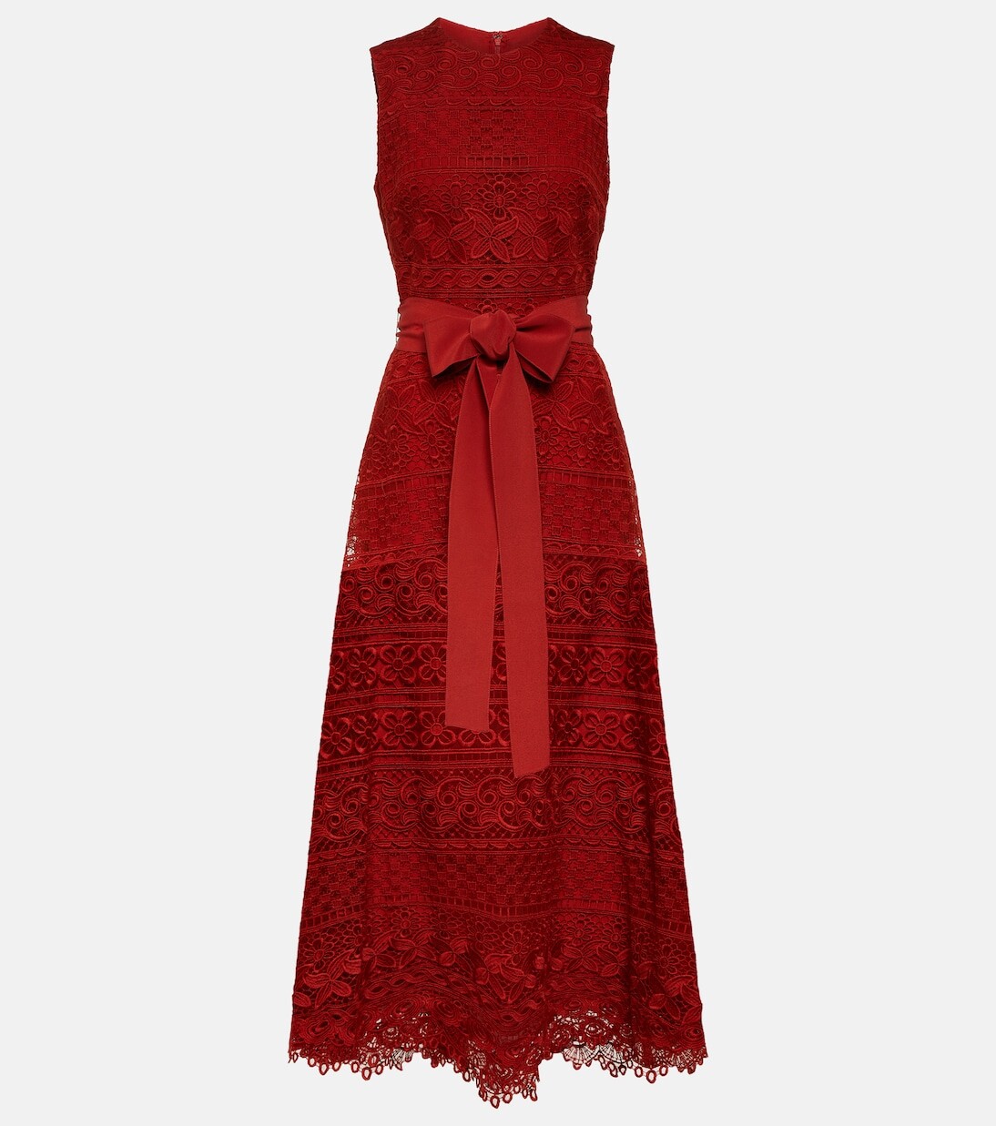 

Кружевное платье миди Elie Saab, апельсин, Оранжевый