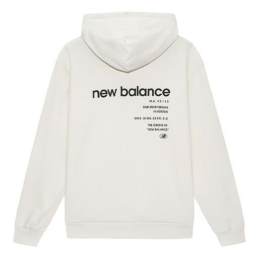 Толстовка New Balance Logo Printing Sports Loose Couple Style White, белый толстовка new balance printing logo couple style black черный