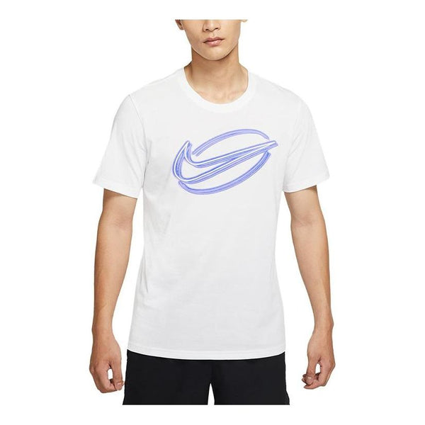 Футболка Men's Nike Printing Geometry Pattern Logo Round Neck Short Sleeve White T-Shirt, мультиколор